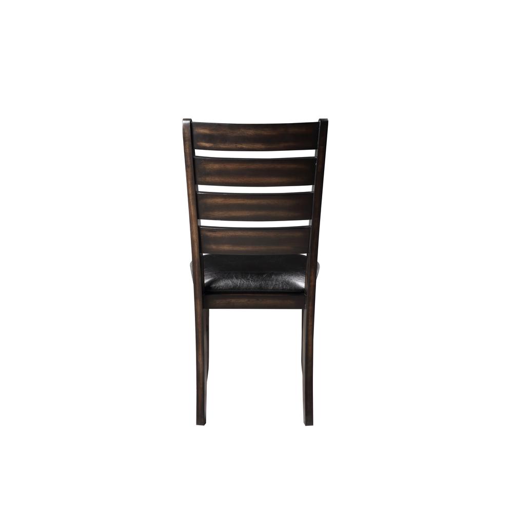 Urbana Side Chair (Set-2) Black Synthetic Leather & Espresso. Picture 4