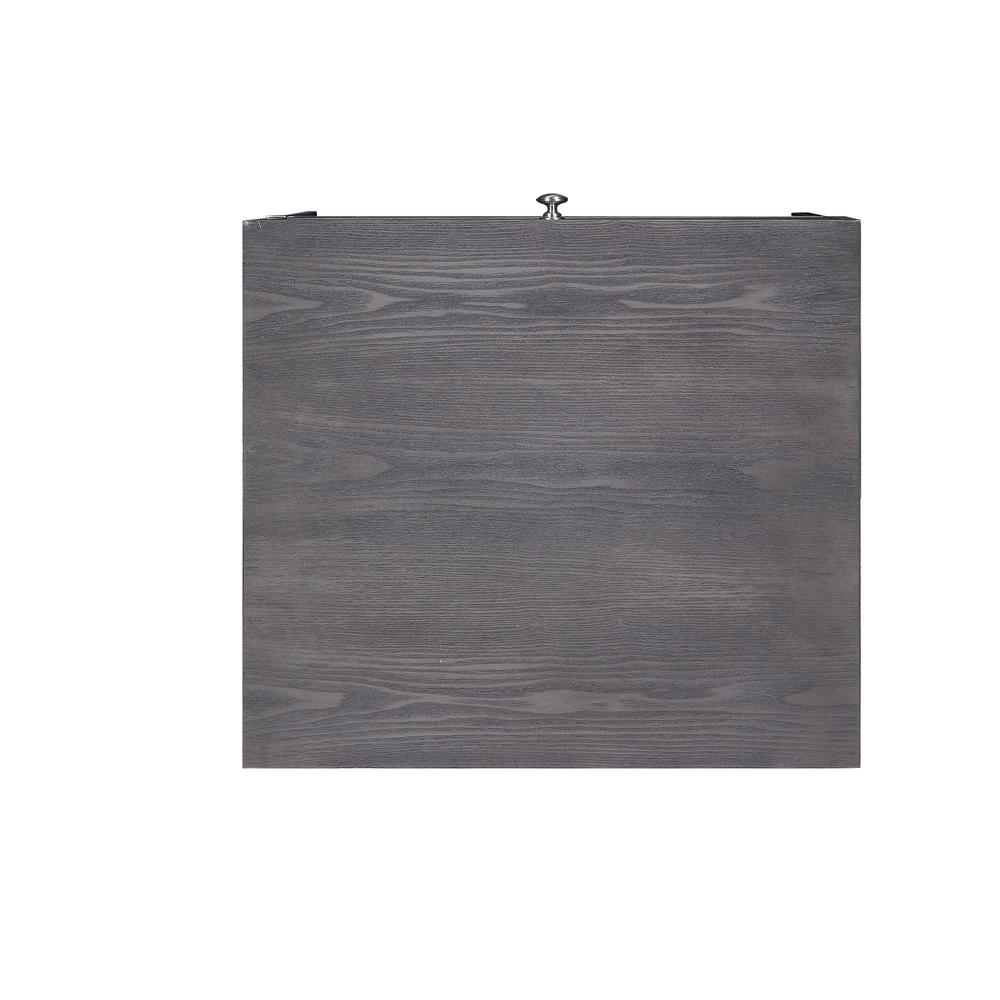 Iban - End Table, Gray Oak & Chrome. Picture 8