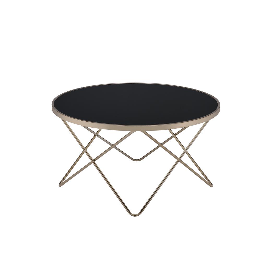 Valora End Table Champagne & Black Glass. Picture 1