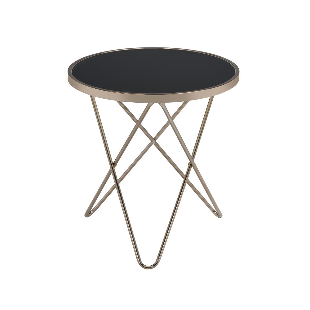 Valora End Table Champagne & Black Glass. Picture 2