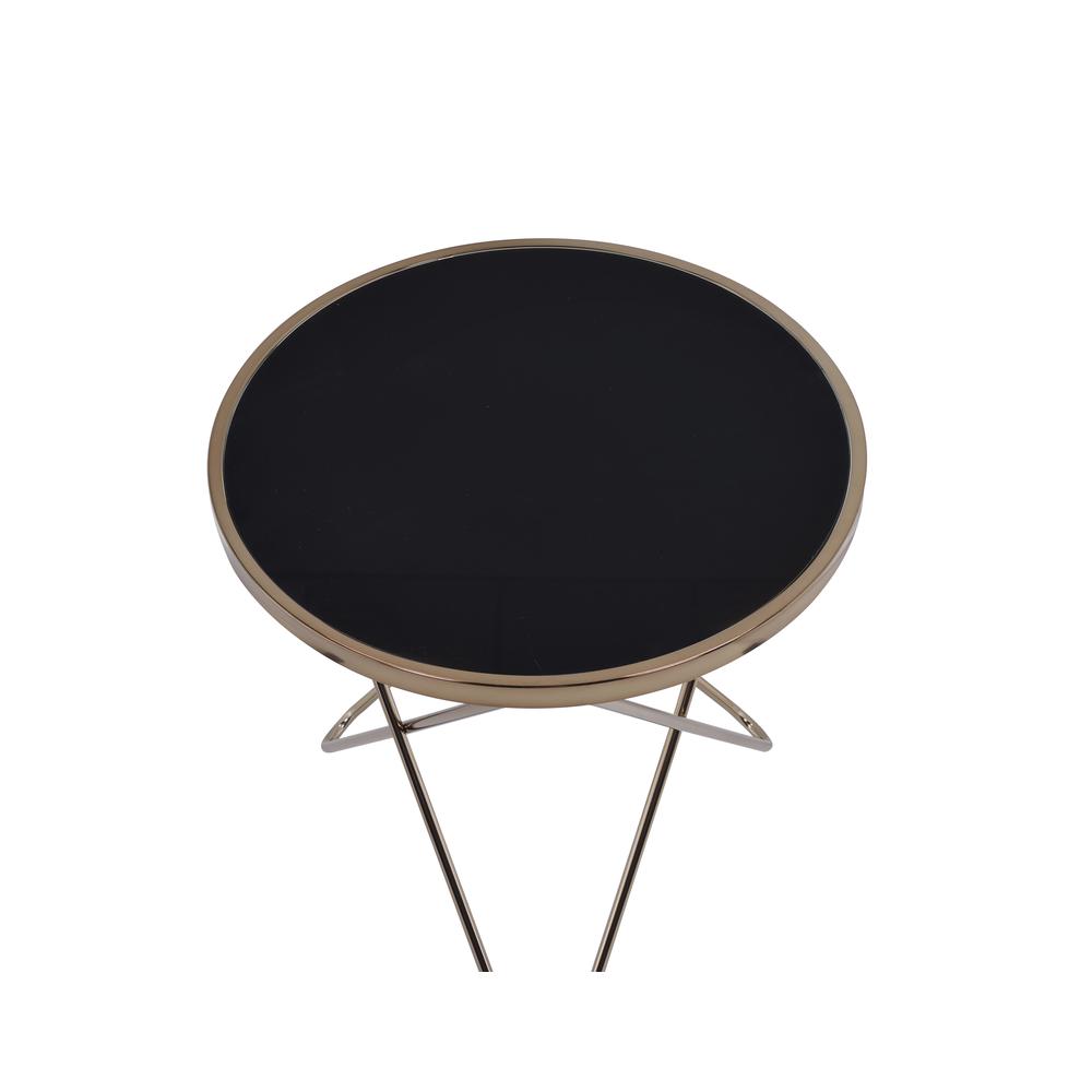 Valora End Table Champagne & Black Glass. Picture 3