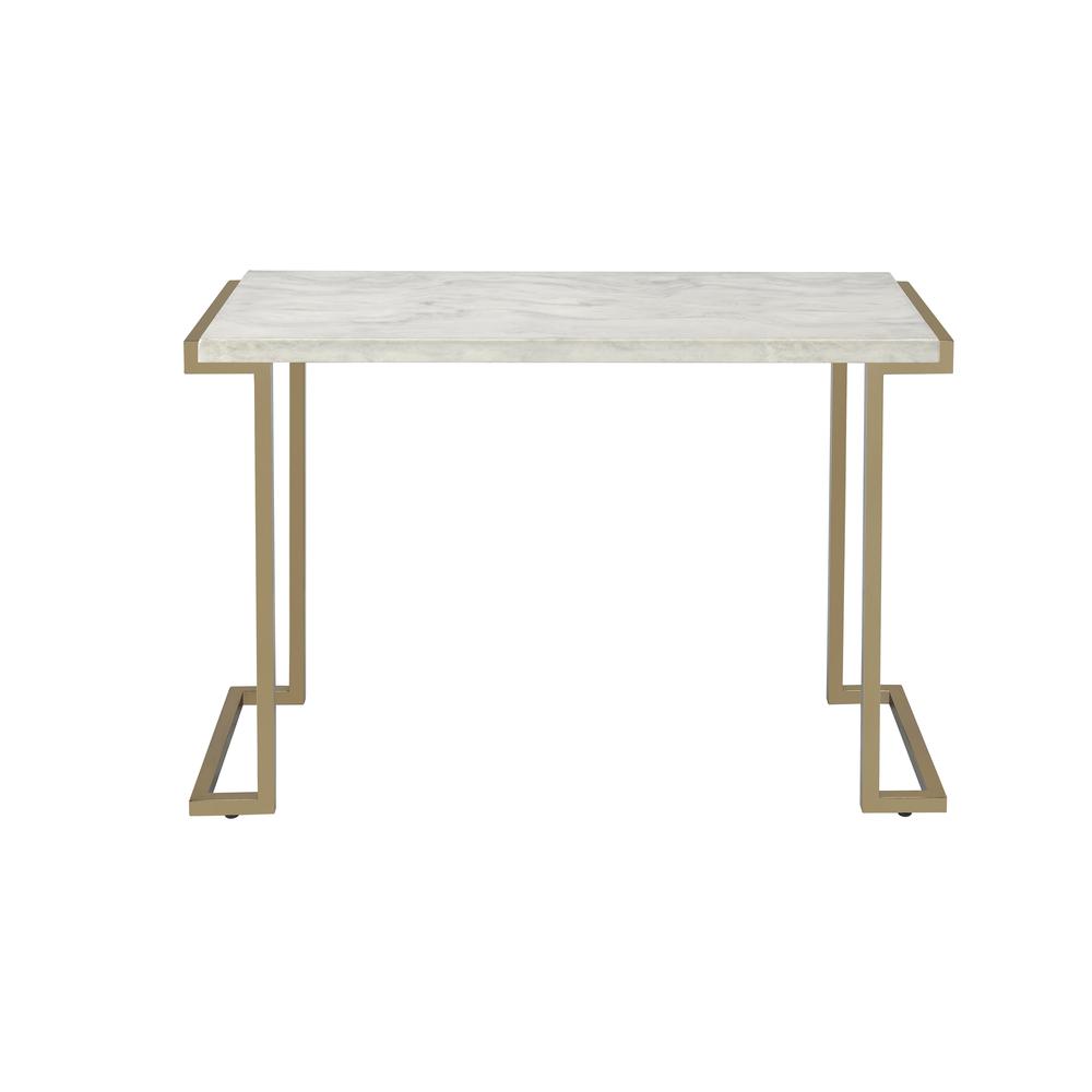 Boice II End Table, Faux Marble & Champagne. Picture 9