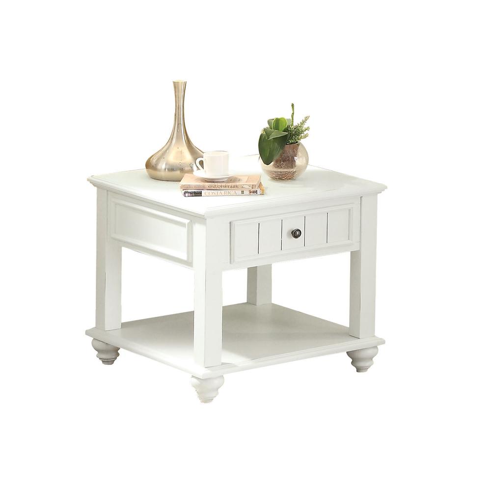 Natesa End Table, White Washed. Picture 2