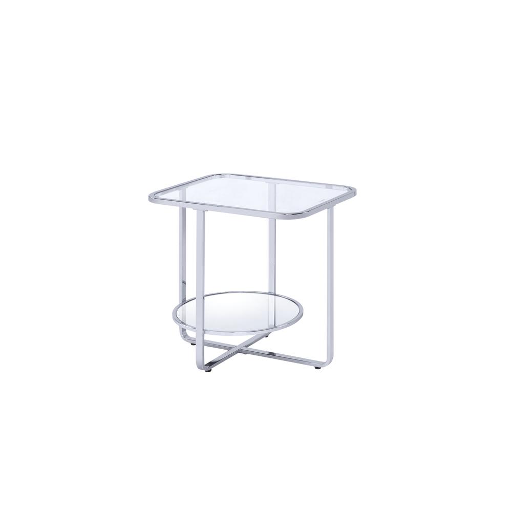 Hollo End Table Chrome & Glass. Picture 1
