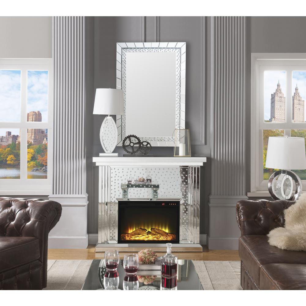 Nysa Accent Mirror Mirrored & Faux Crystals. Picture 5