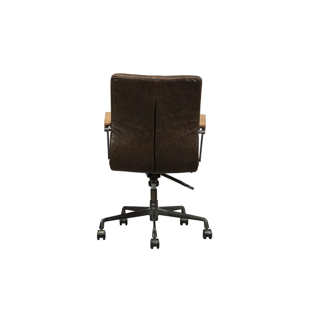 Joslin Executive Office Chair, Distress Chocolate Top Grain Leather. Picture 1