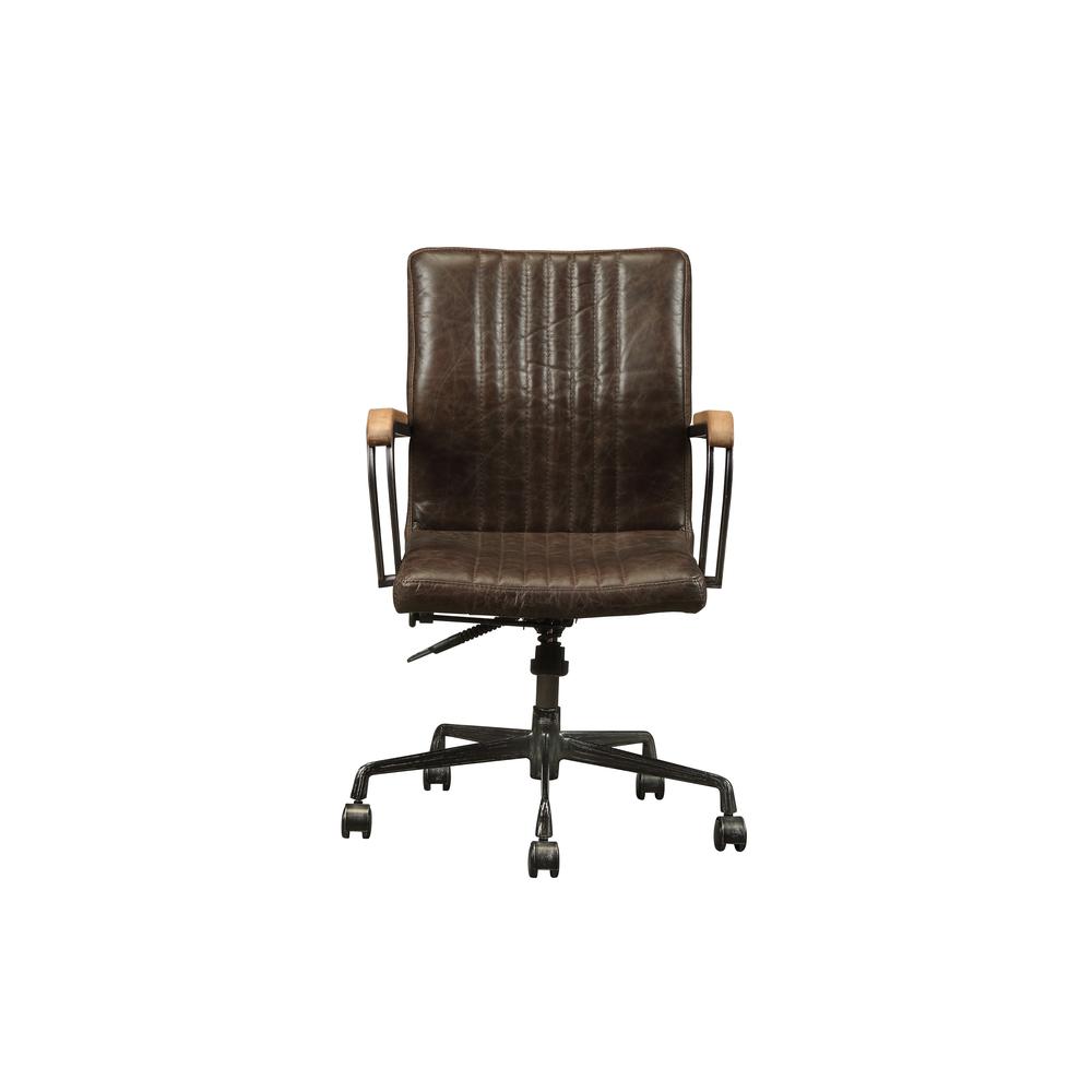Joslin Executive Office Chair, Distress Chocolate Top Grain Leather. Picture 2