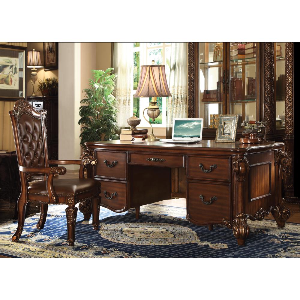 Vendome Executive Office Chair Synthetic Leather & Cherry. Picture 2