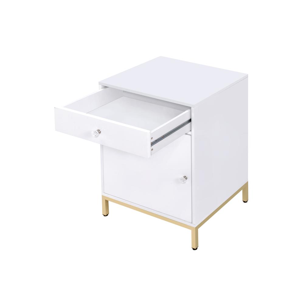 Ottey Writing Desk(Same AC00899) White High Gloss & Gold. Picture 12