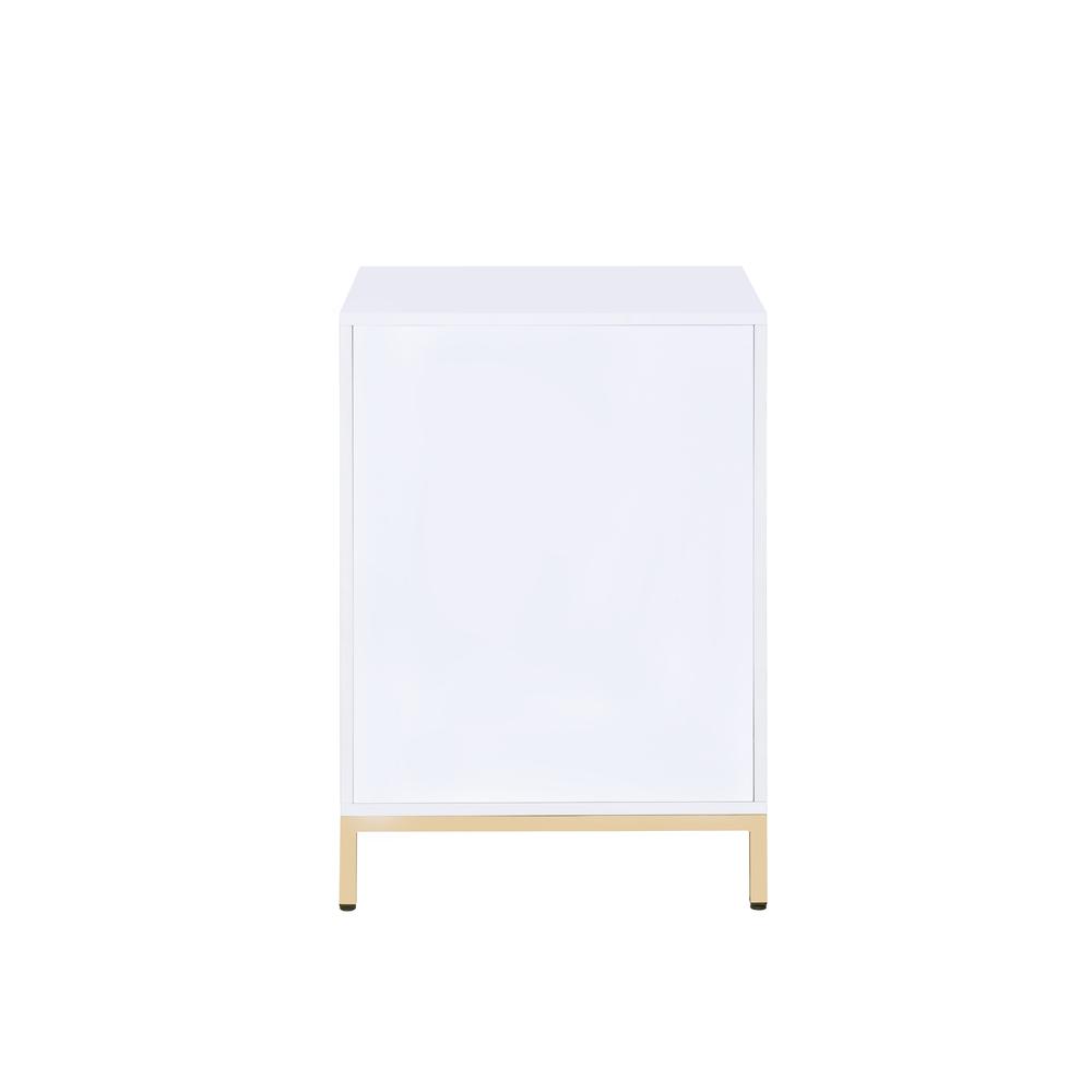 Ottey Writing Desk(Same AC00899) White High Gloss & Gold. Picture 13