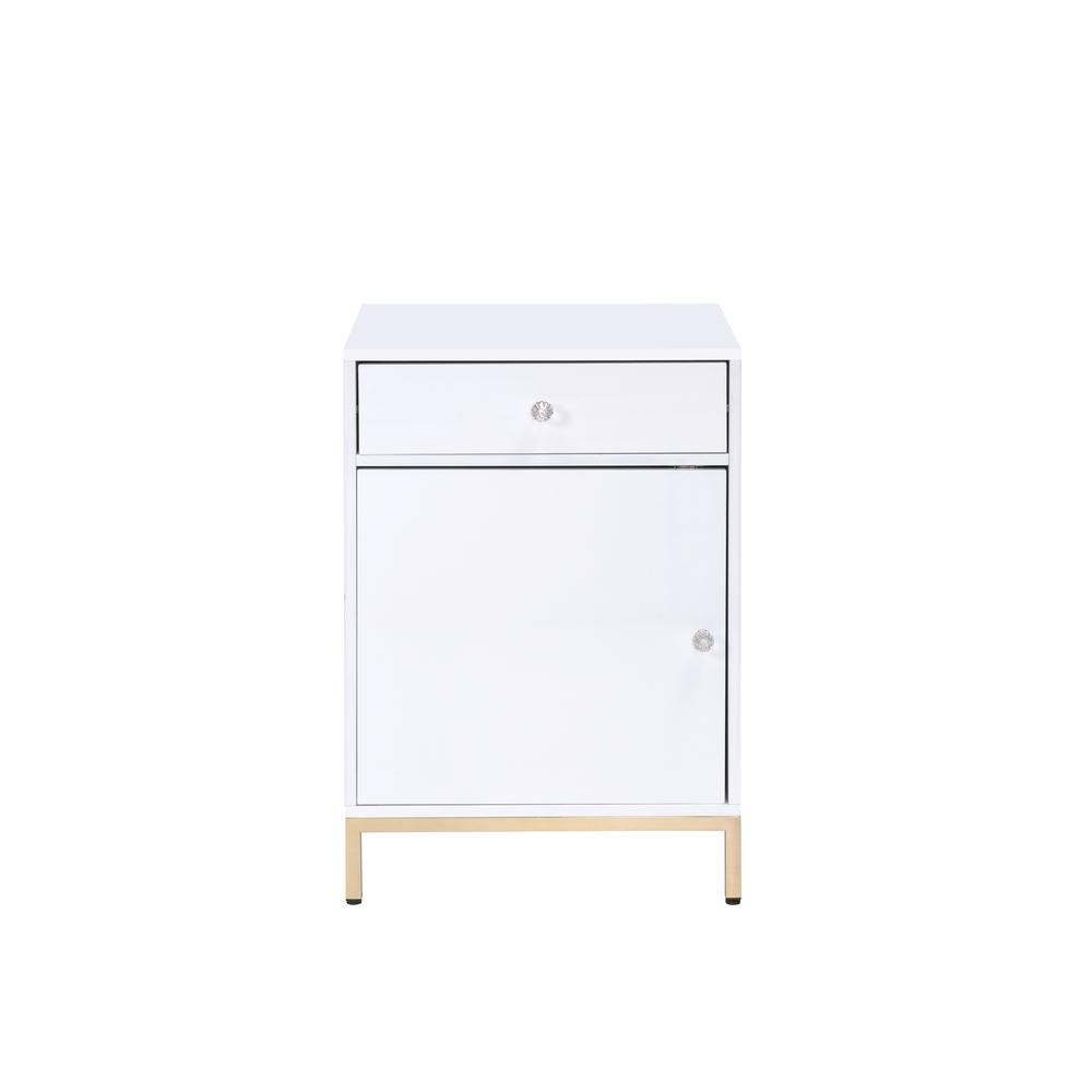 Ottey Writing Desk(Same AC00899) White High Gloss & Gold. Picture 14