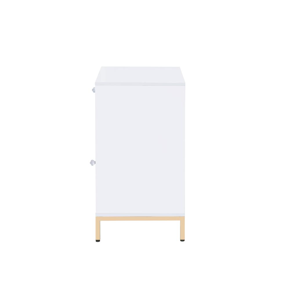 Ottey Writing Desk(Same AC00899) White High Gloss & Gold. Picture 16