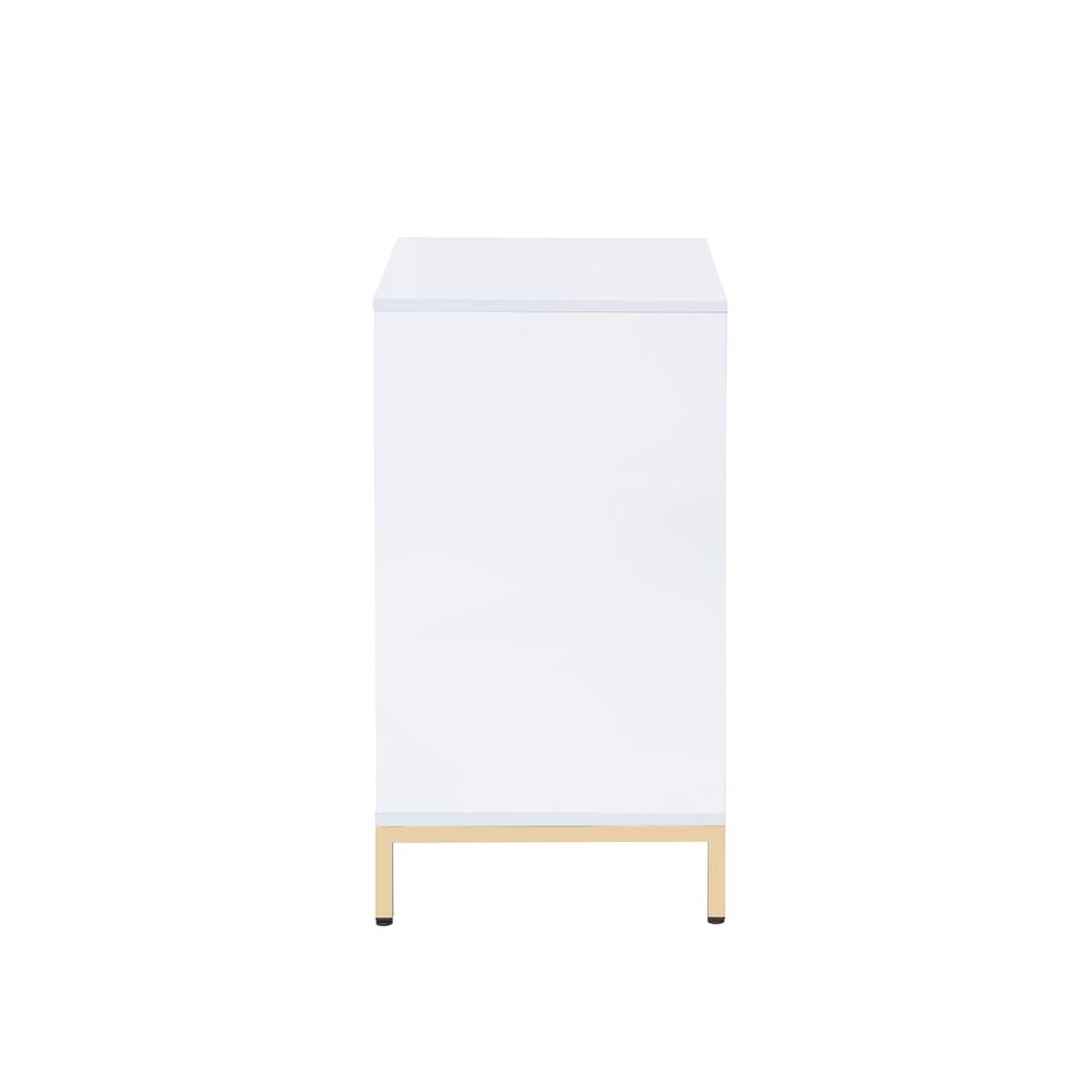 Ottey Writing Desk(Same AC00899) White High Gloss & Gold. Picture 17