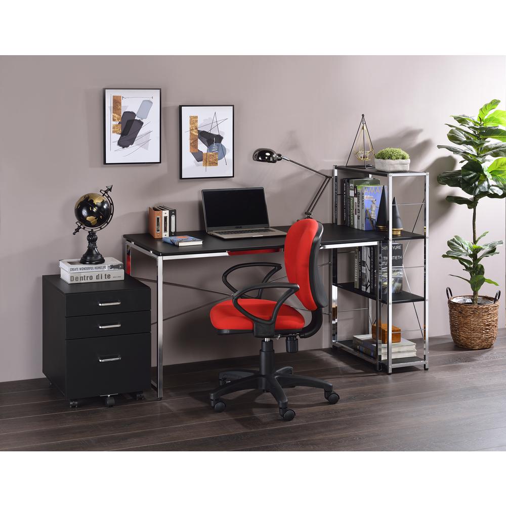 Tennos Writing Desk, Black & Chrome Finish (93195). Picture 9