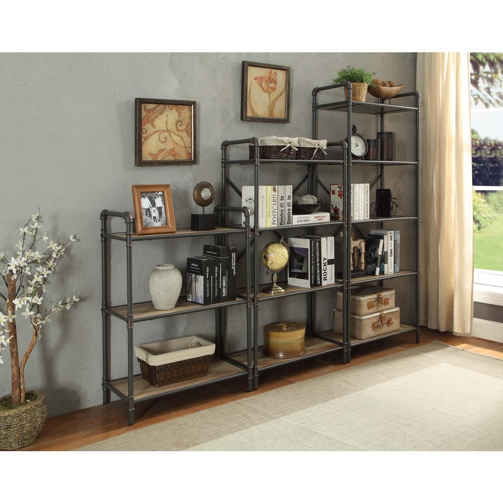 Itzel Bookshelf, Antique Oak & Sandy Gray. Picture 1
