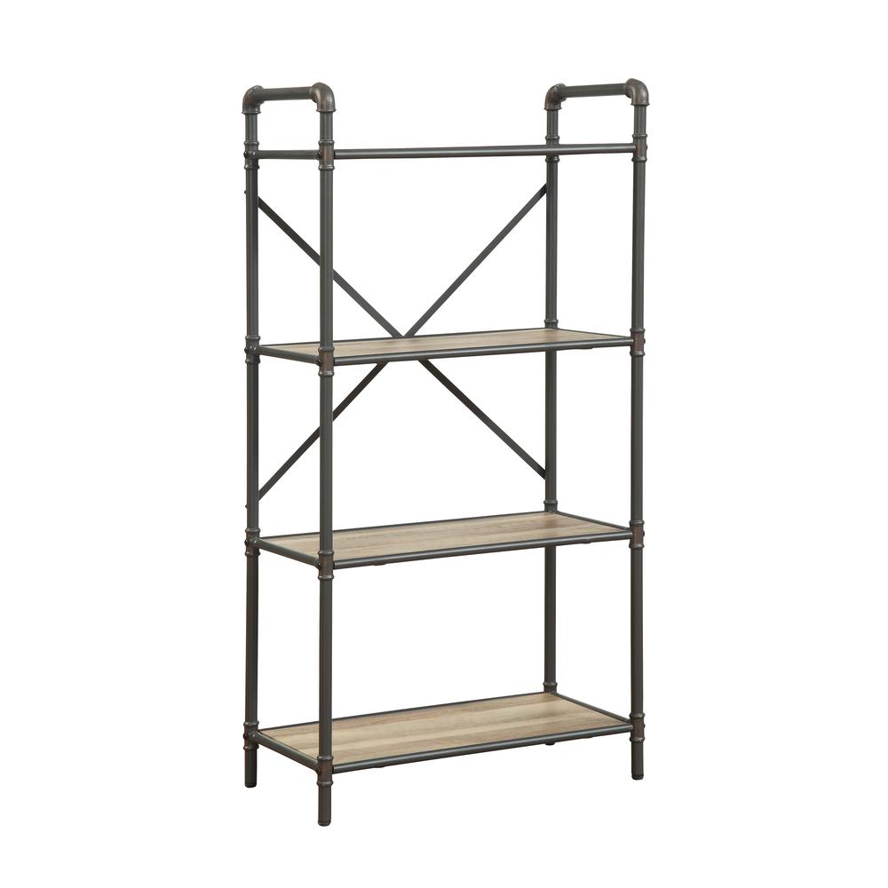 Itzel Bookshelf, Antique Oak & Sandy Gray. Picture 2