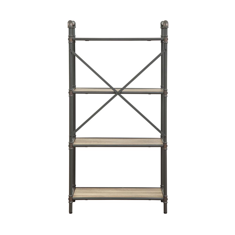 Itzel Bookshelf, Antique Oak & Sandy Gray. Picture 3