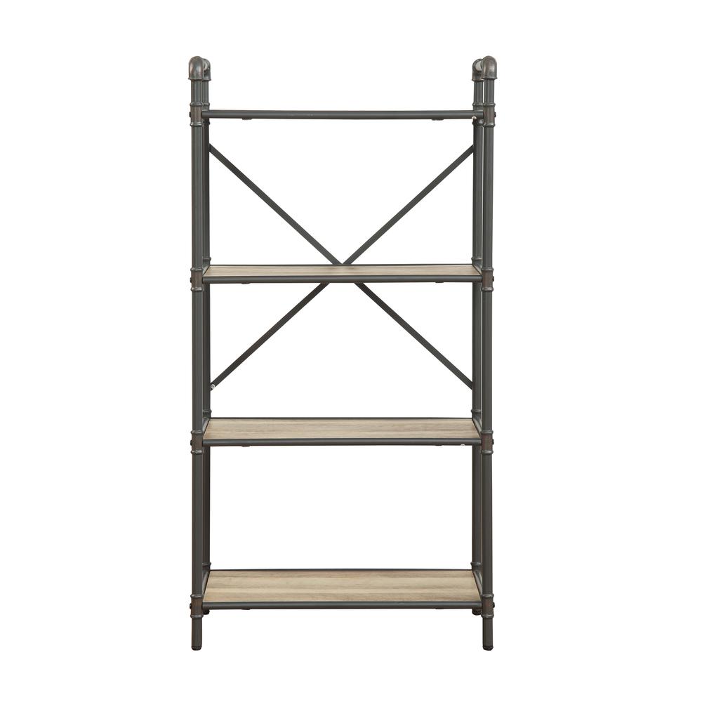 Itzel Bookshelf, Antique Oak & Sandy Gray. Picture 4
