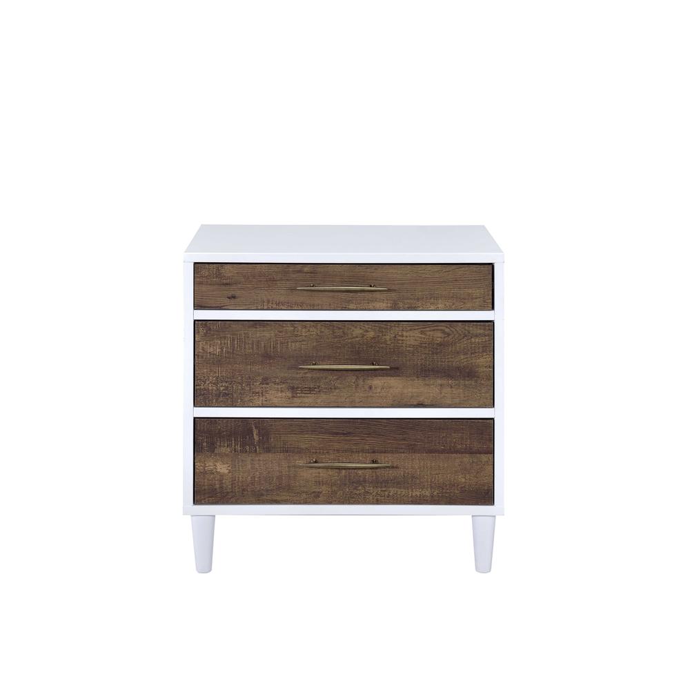Lurel Night Table, White & Weathered Oak. Picture 3