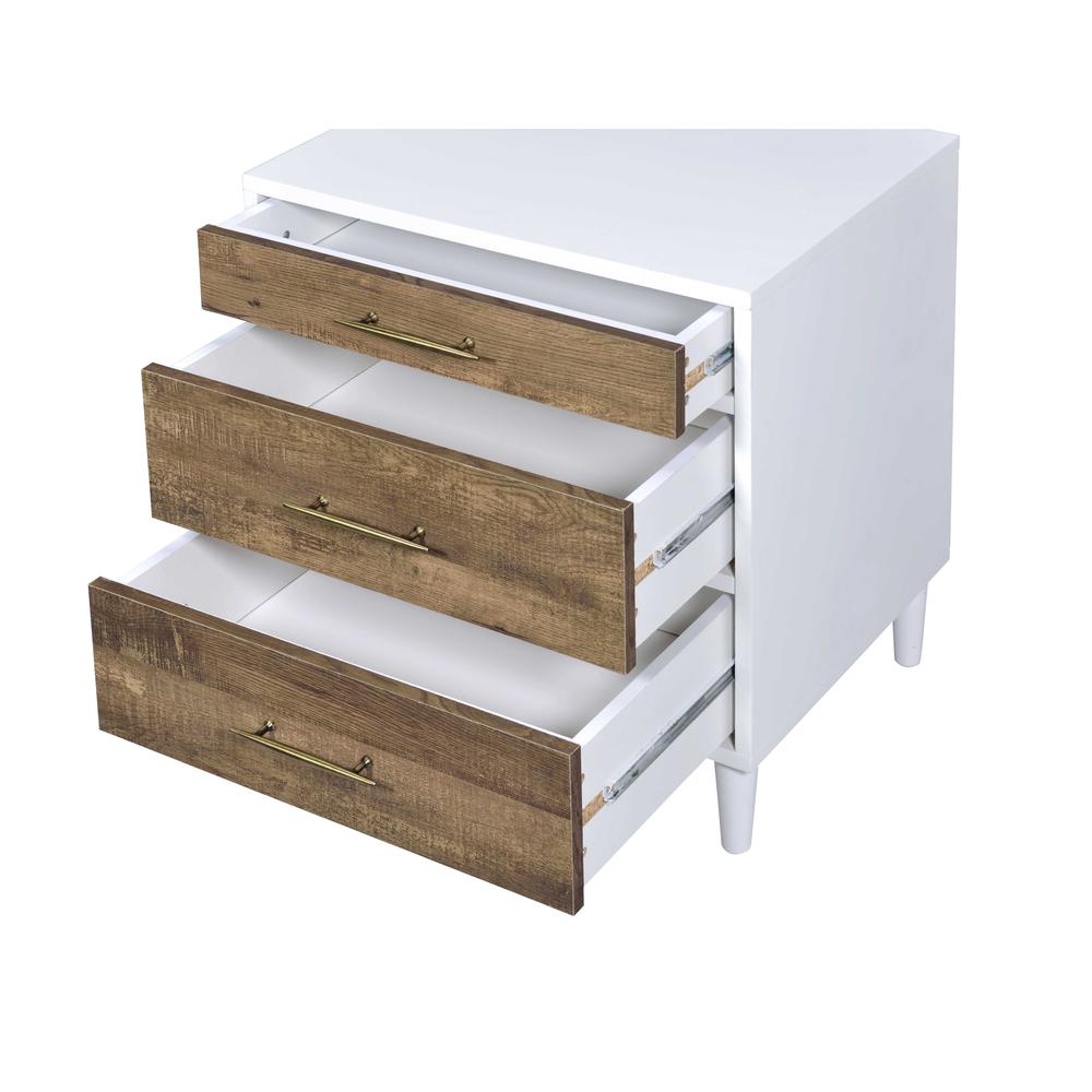 Lurel Night Table, White & Weathered Oak. Picture 4