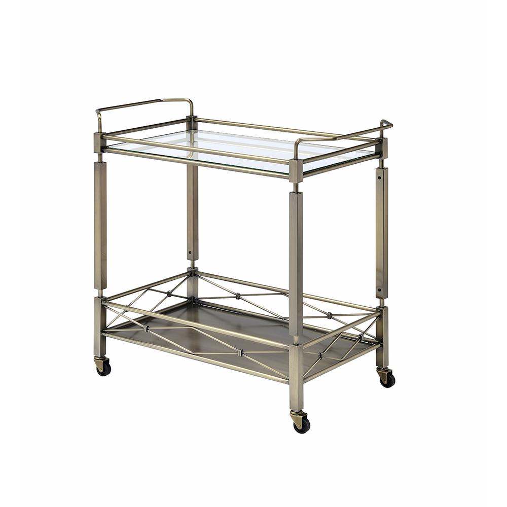 Jorgensen Serving Cart Rustic Oak & Charcoal. Picture 1