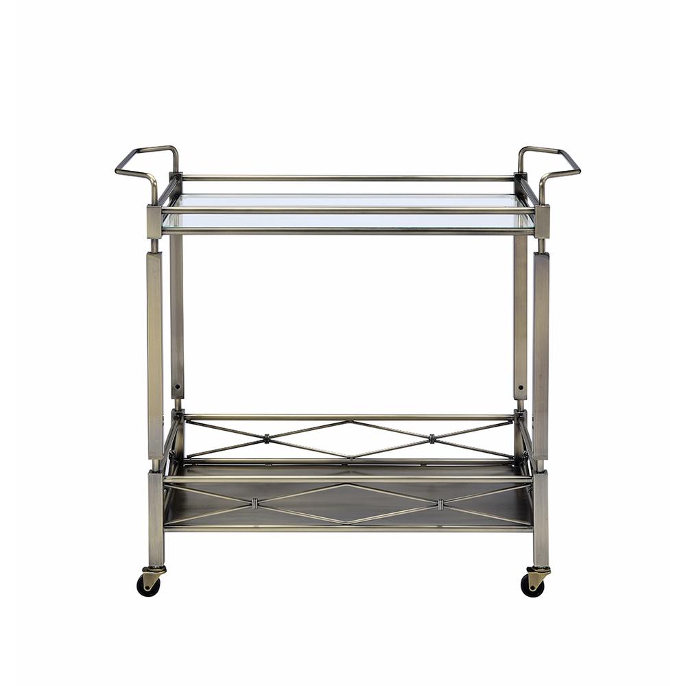 Jorgensen Serving Cart Rustic Oak & Charcoal. Picture 2