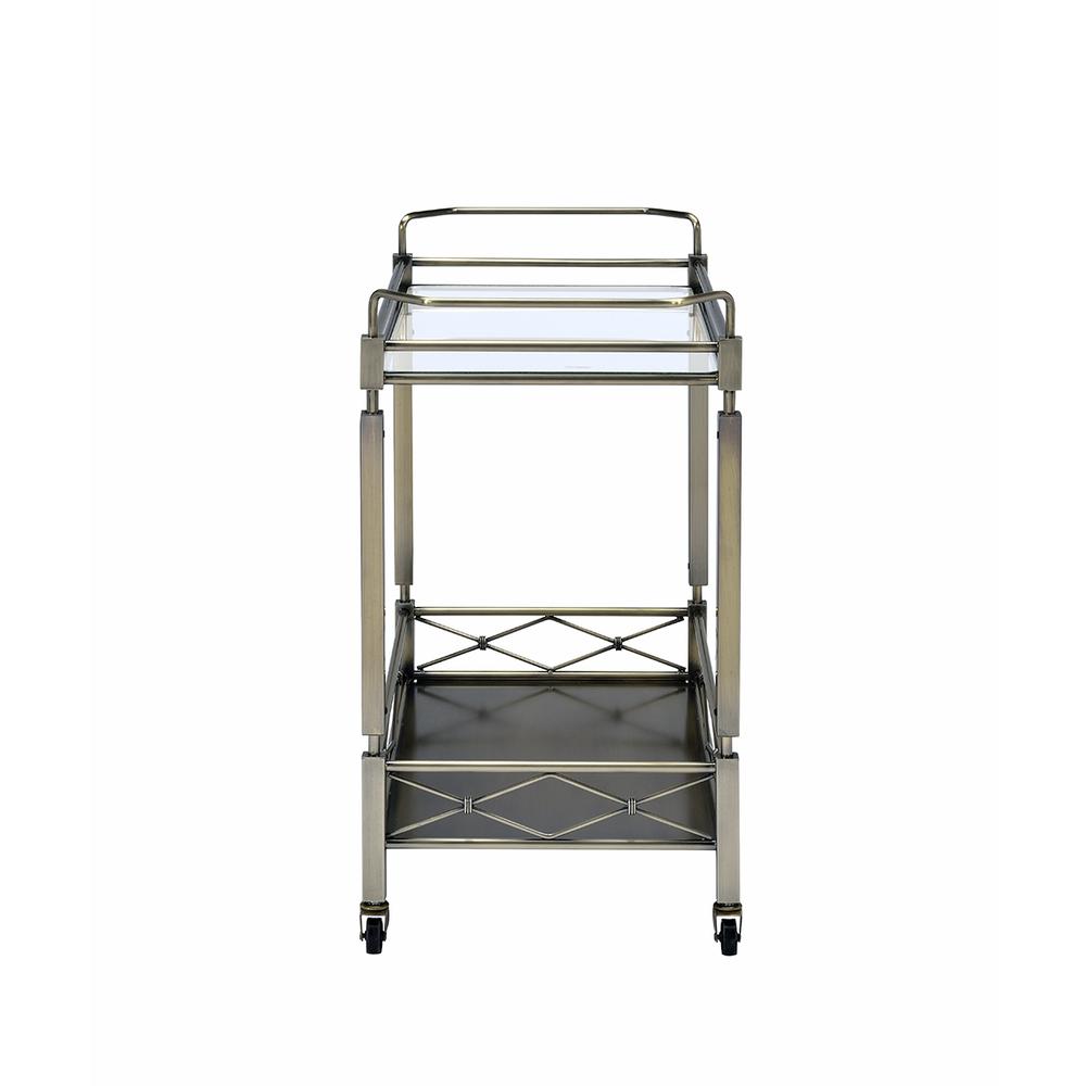 Jorgensen Serving Cart Rustic Oak & Charcoal. Picture 4