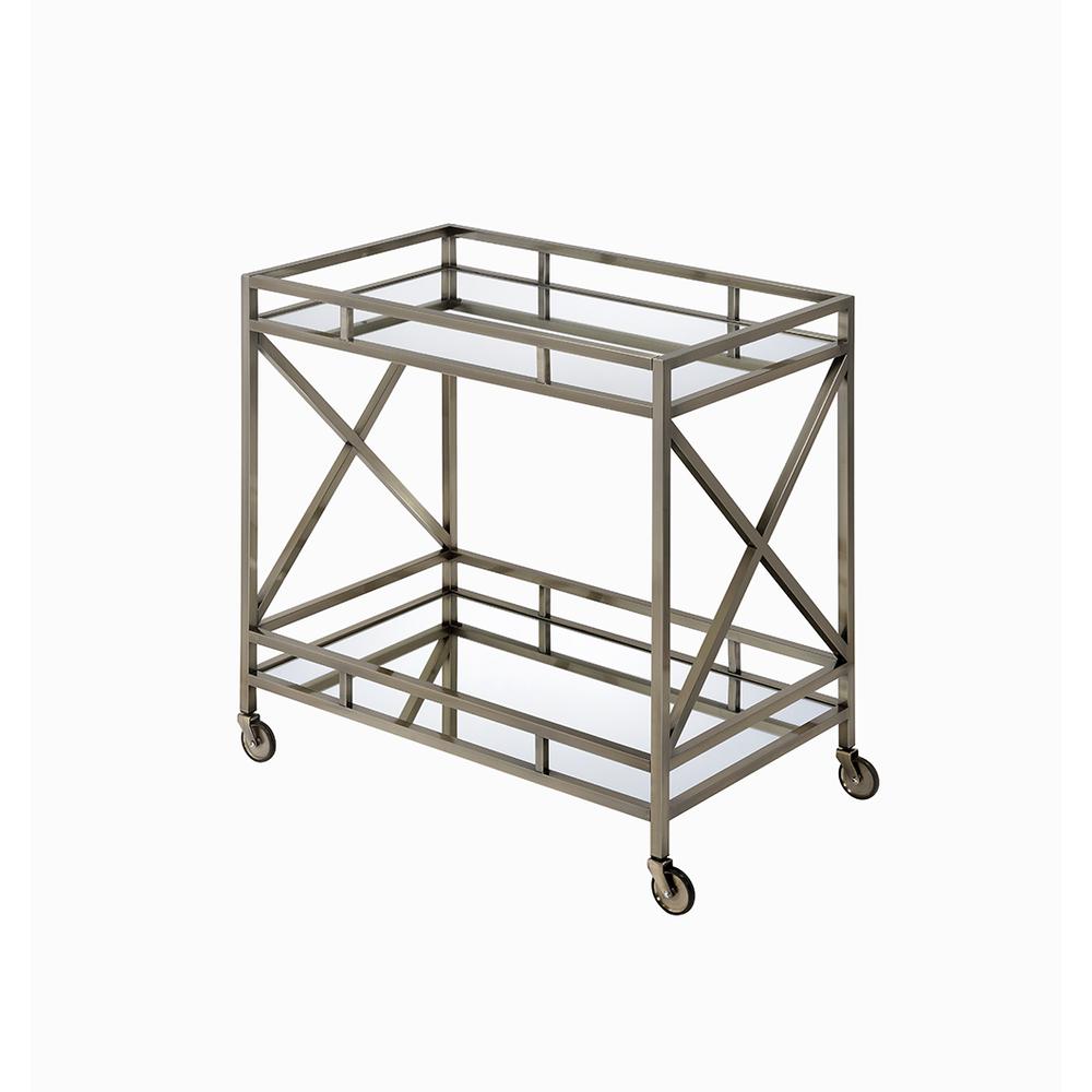 Jorgensen Serving Cart Rustic Oak & Charcoal. Picture 9