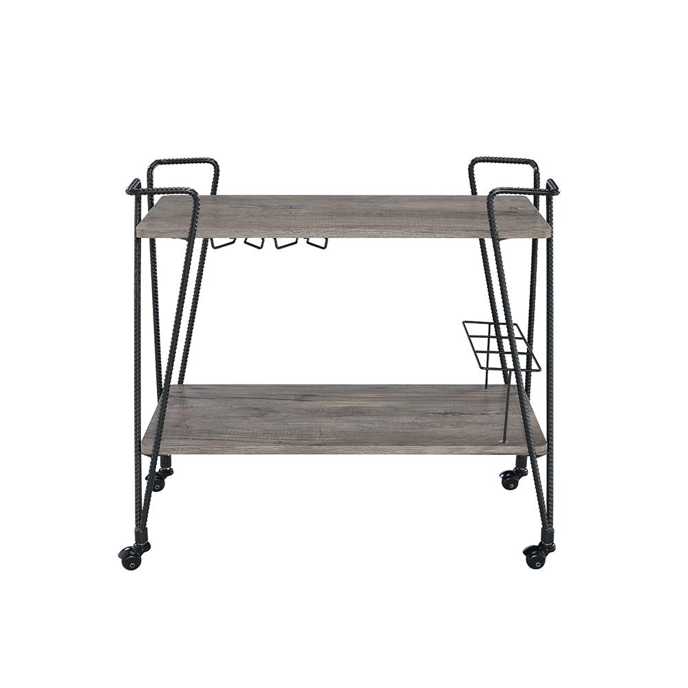 Jorgensen Serving Cart Rustic Oak & Charcoal. Picture 14