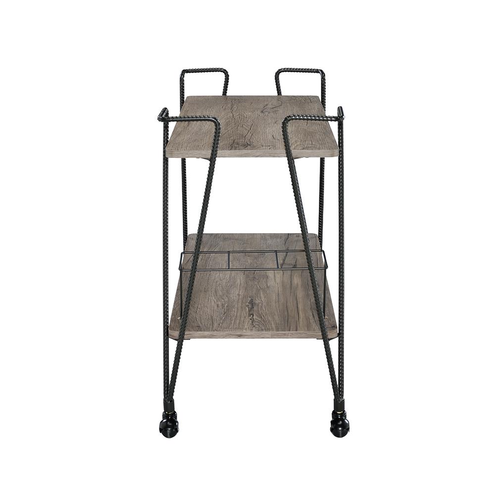 Jorgensen Serving Cart Rustic Oak & Charcoal. Picture 15