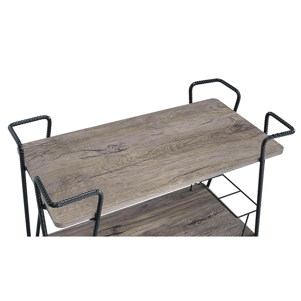 Jorgensen Serving Cart Rustic Oak & Charcoal. Picture 16