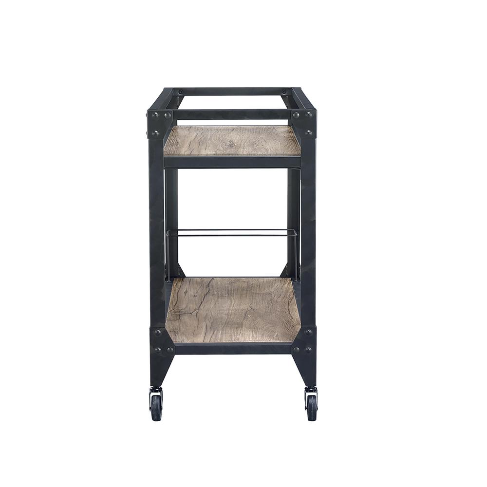 Jorgensen Serving Cart Rustic Oak & Charcoal. Picture 25