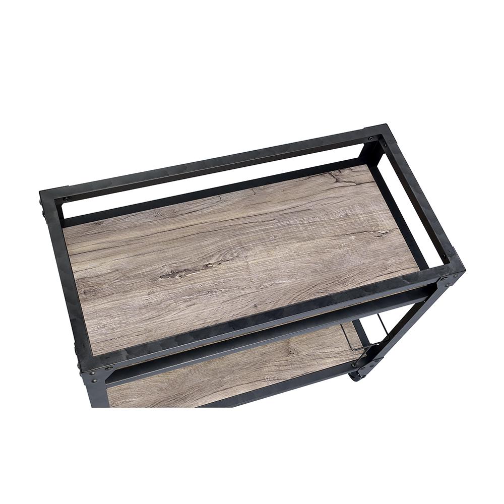Jorgensen Serving Cart Rustic Oak & Charcoal. Picture 27