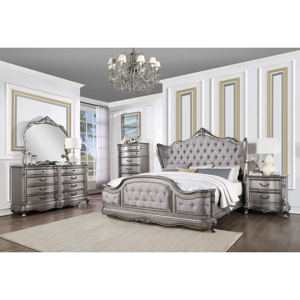 ACME Ausonia Mirror, Antique Platinum Finish. Picture 1