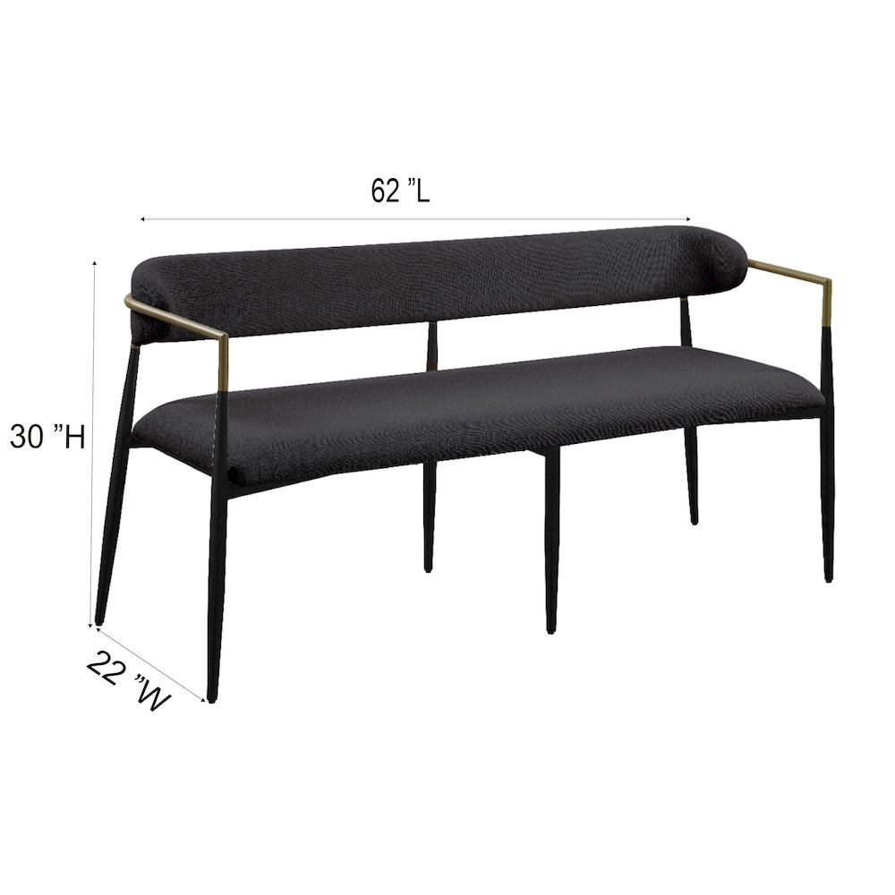 Jaramillo Bench Black Chenille & Black. Picture 1