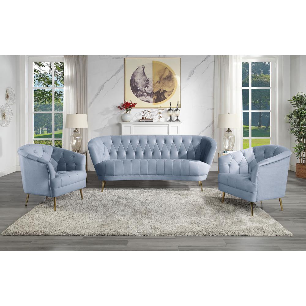 Bayram Chair, Light Gray Velvet (LV00208). Picture 1