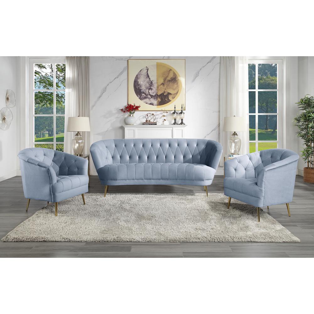 Bayram Chair, Light Gray Velvet (LV00208). Picture 2
