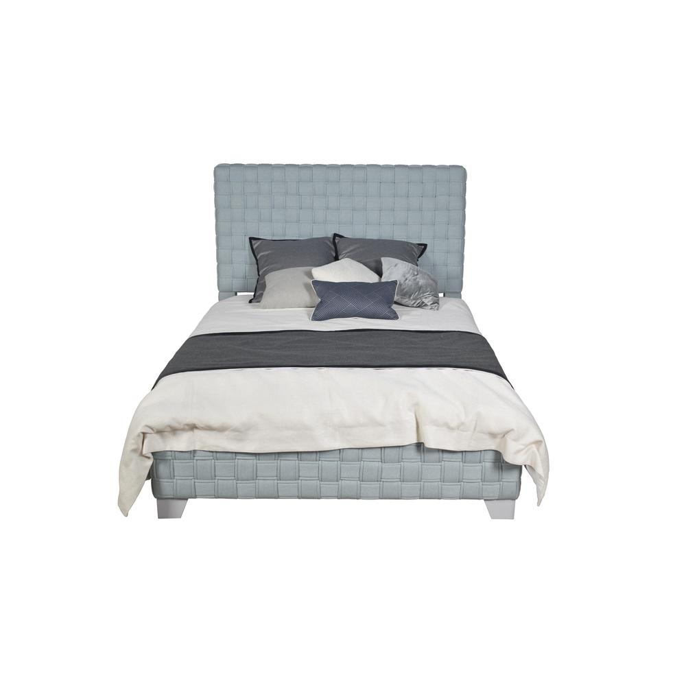 Saree Queen Bed Light Teal Chenille & Gray. Picture 2