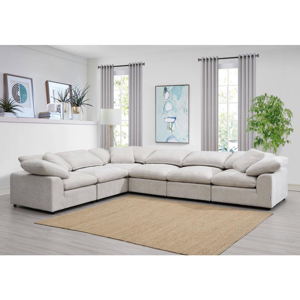 Naveen Modular - Wedge w/Pillow Ivory Linen. Picture 3
