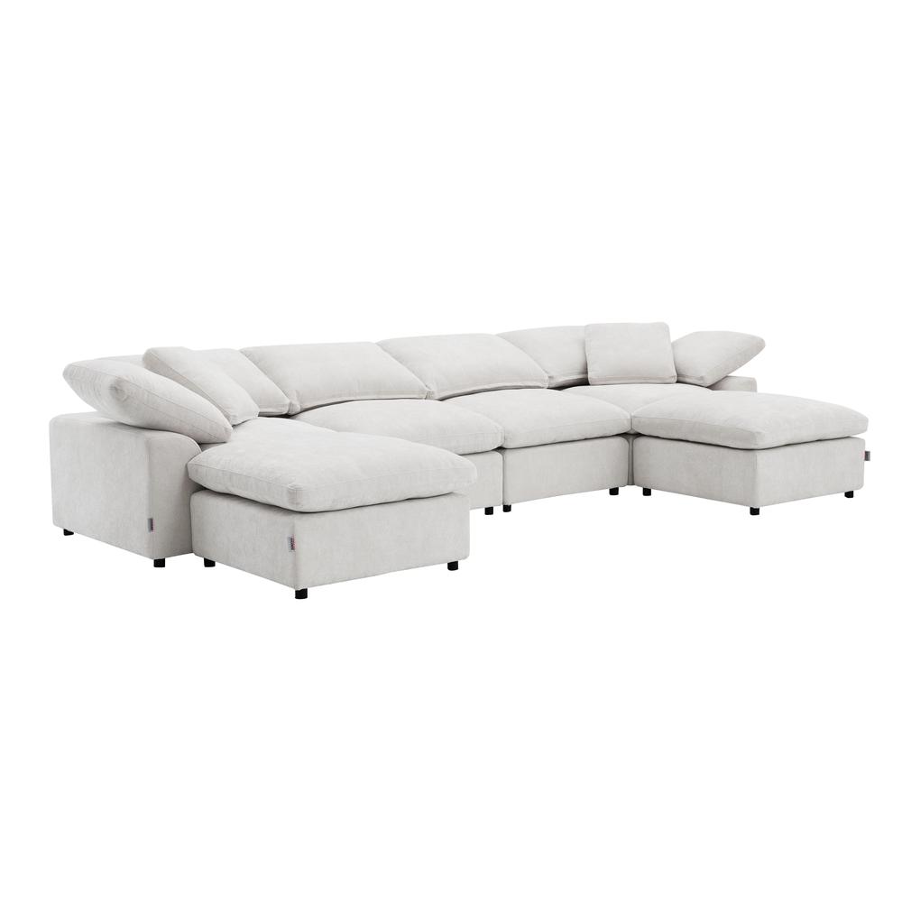 Naveen Modular - Wedge w/Pillow Ivory Linen. Picture 7