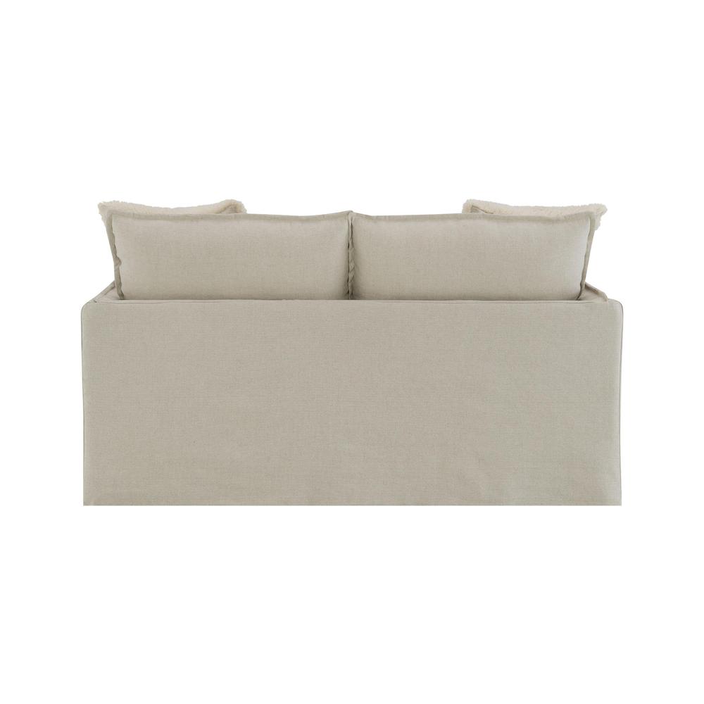 Upendo Loveseat w/2 Pillows Beige Linen. Picture 4