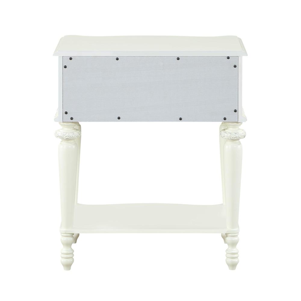 Dorothy Nightstand w/1 Drawer, Ivory Finish. Picture 3