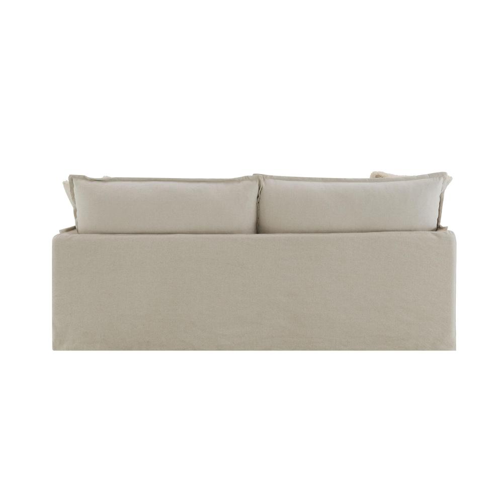 Upendo Sofa w/2 Pillows Beige Linen. Picture 4