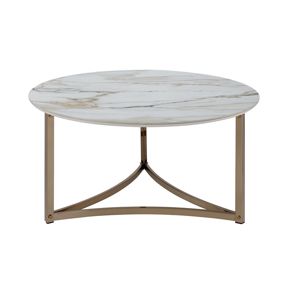 Aziz Coffee Table Sintered Stone Top & Champagne. Picture 3