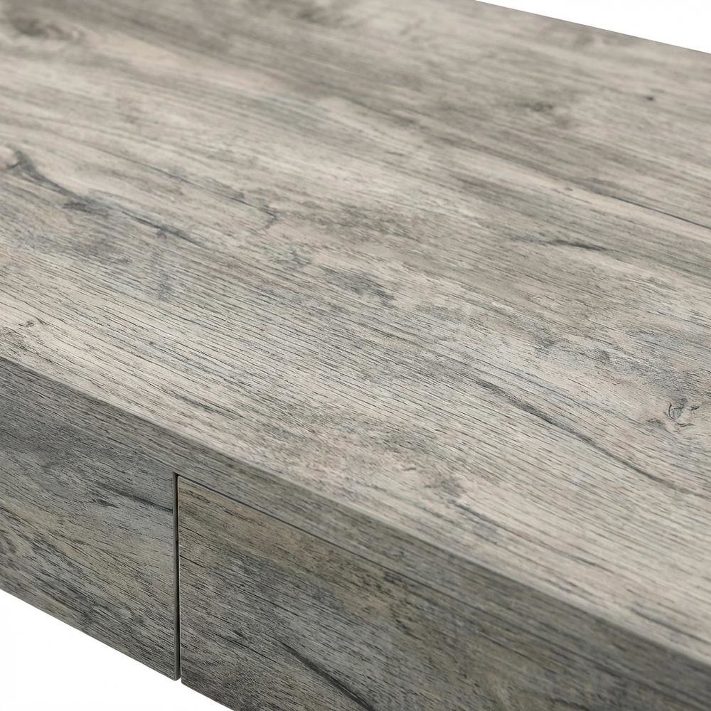 Light Weathered Oak And Black Finish Office Desk With Built-In Usb Port. Picture 5