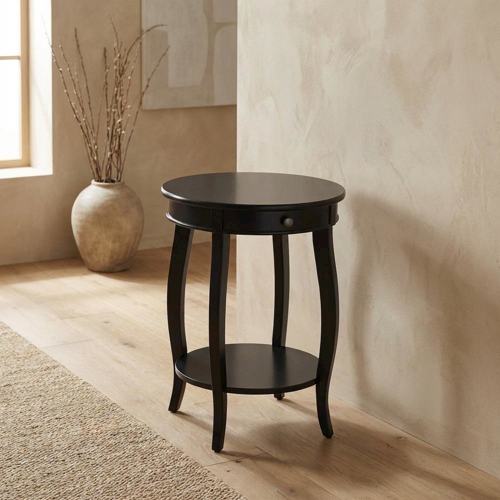 Black Accent Table with Modern Design and Sturdy Construction. Picture 2