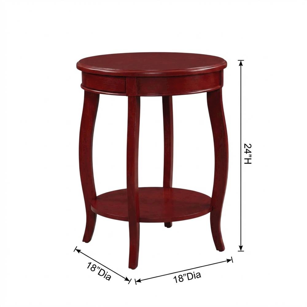 Red, Accent Side Table, Quality Build, Durable Wood Frame. Picture 7