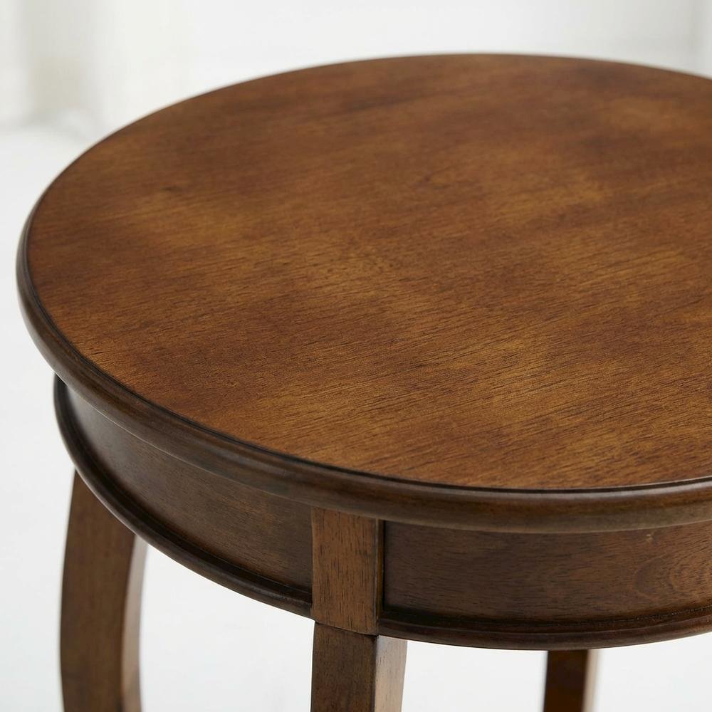 Walnut, Accent Side Table, Quality Build, Durable Wood Frame. Picture 6