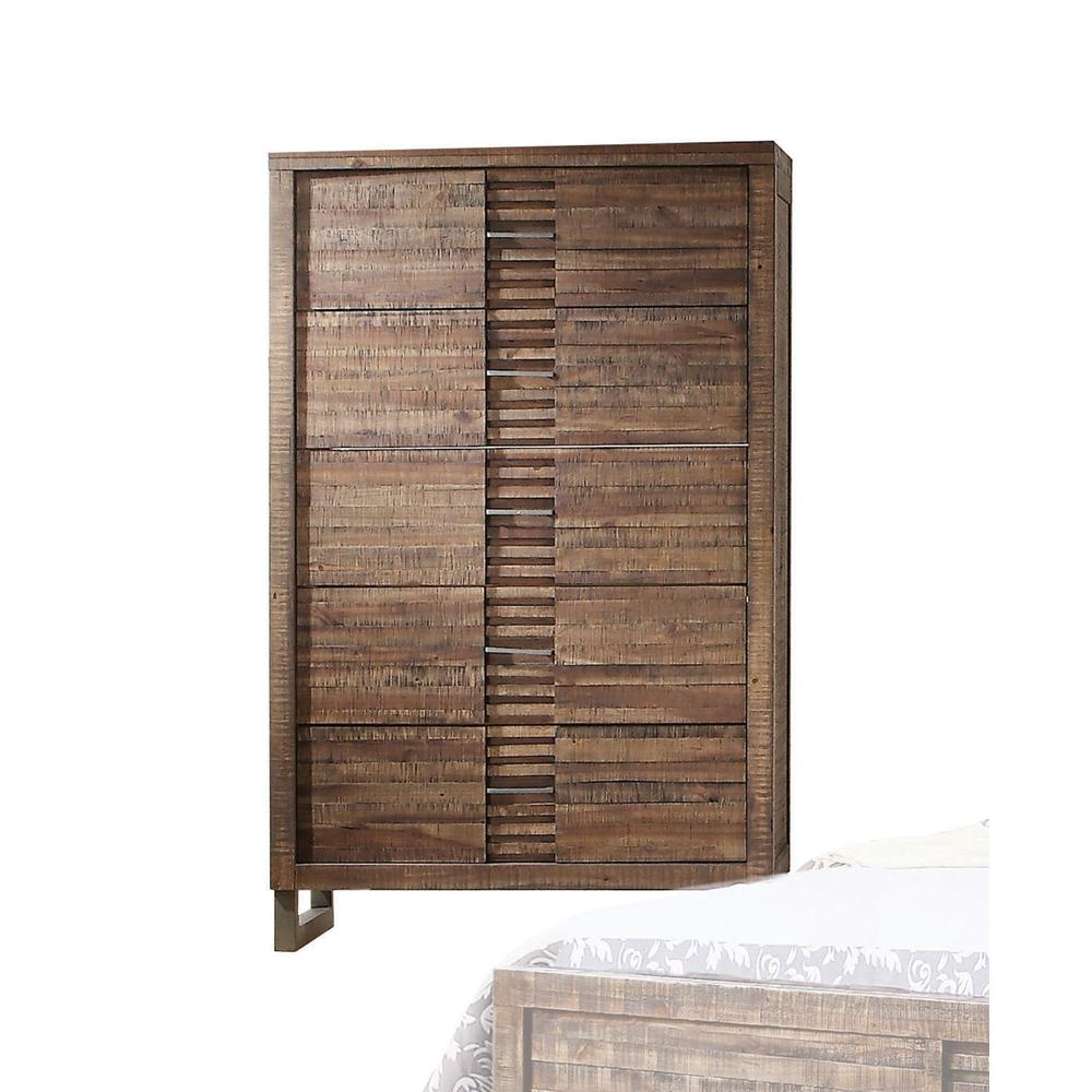 Andria Queen Bed Reclaimed Oak. Picture 5