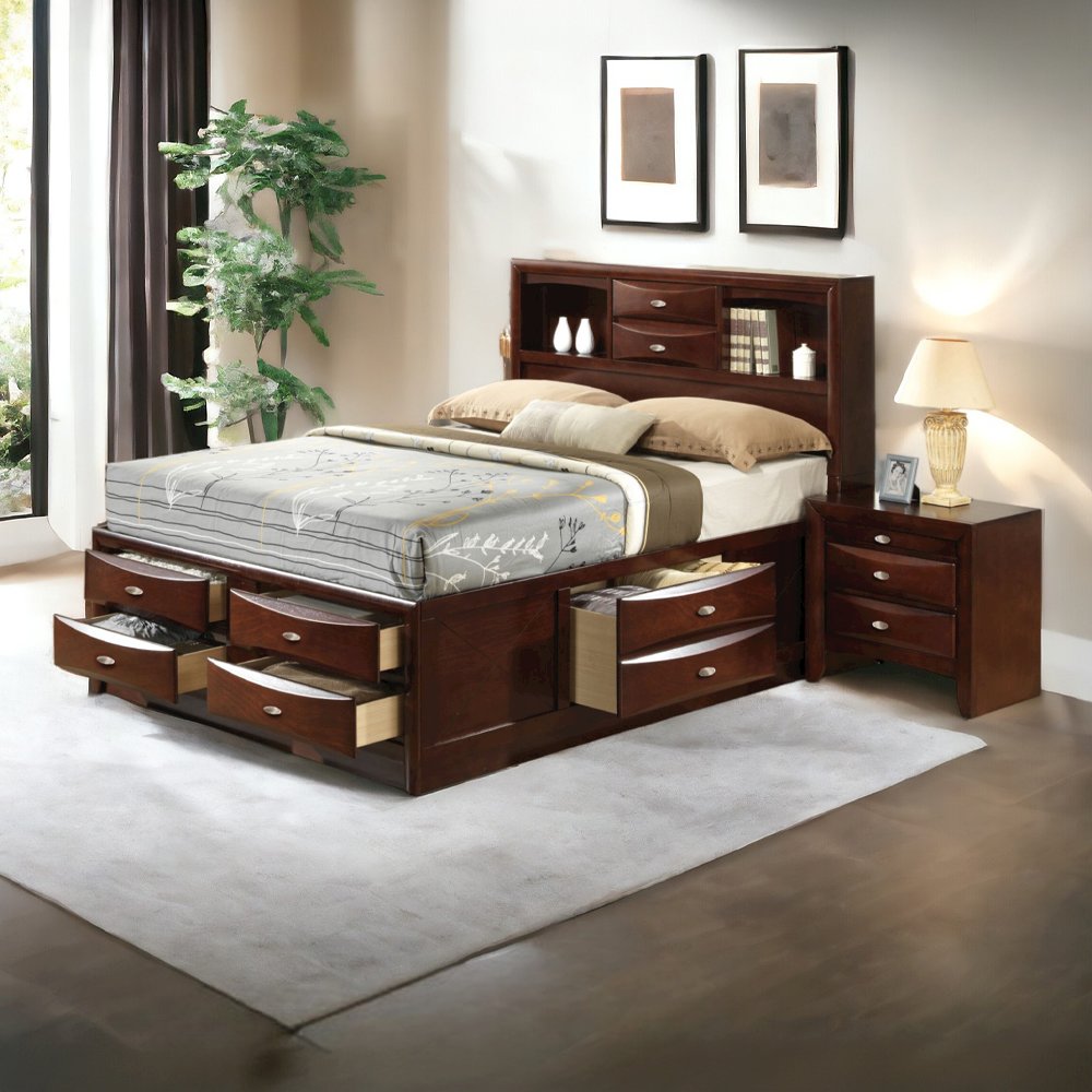 Ireland Queen Bed w/Storage Espresso. Picture 5